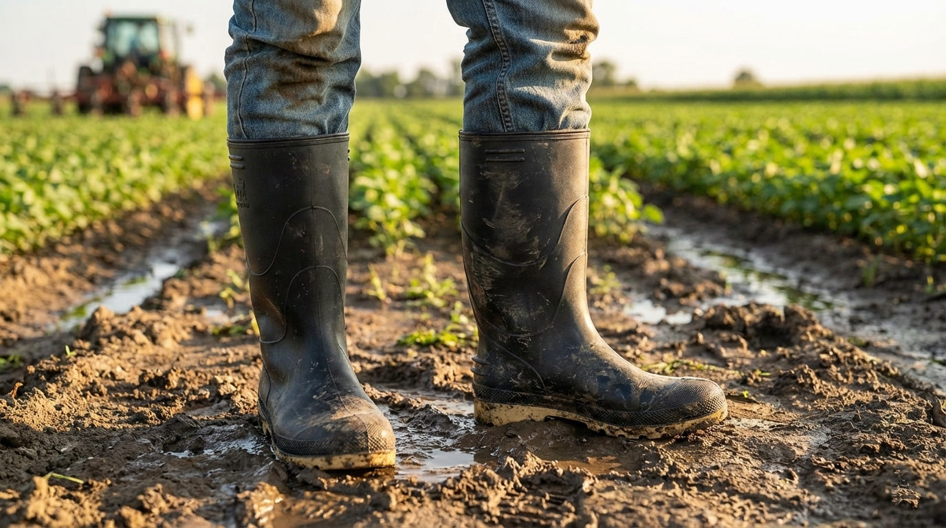 Botas industriales de PVC resistentes para sector agrícola y construcción